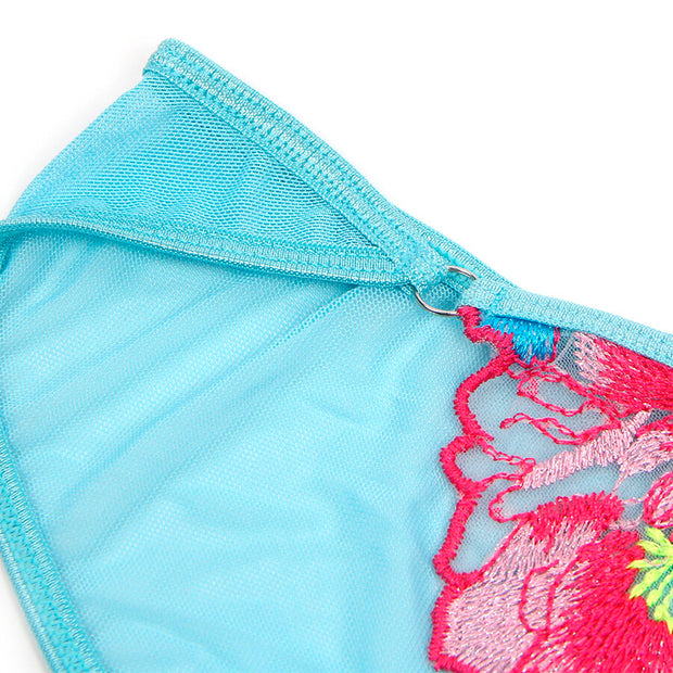 SUBBLIME - 957650 BH- UND STRUMPFGÜRTEL-SET MIT BLUMENSTICKEREI ROSA L/XL