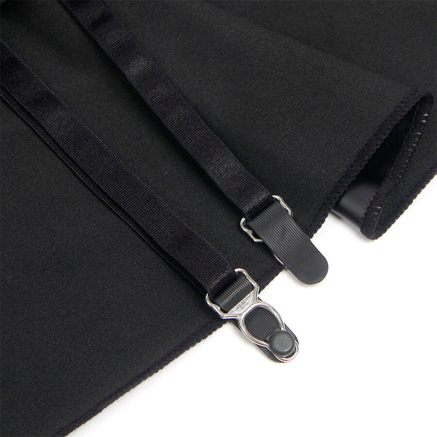 SUBBLIME - 957704 LEDERKLEID MIT SPITZENREISSVERSCHLUSS SCHWARZ S/M