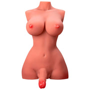 XISE - SCHÖNER LADYBOY-WEIBLICHER TORSO MIT DILDO MIT VIBRATION UND STOSS 49 CM