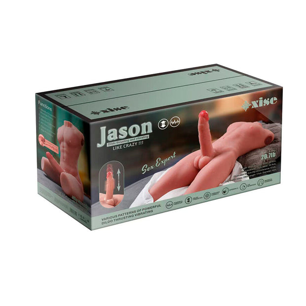 XISE - JASON HALBKÖRPER REALISTISCHER MÄNNLICHER TORSO MIT STOSS UND VIBRATION 55 CM