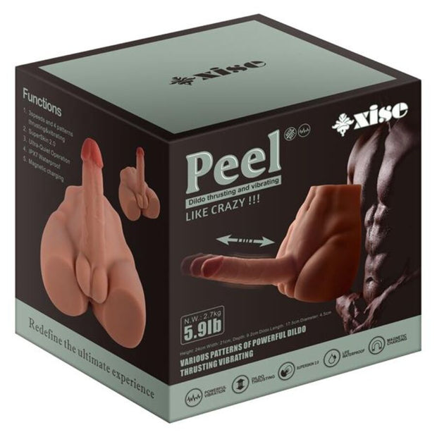 XISE - PEEL DILDO ASS REALISTISCHER DILDO-MASTURBATOR VORDERE POSITION MIT STOSSDÄMPFUNG 17,5 CM