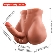 XISE - BERTLETT DILDO ASS REALISTISCHER DILDO UND ANUS-MASTURBATOR VORDERE POSITION MIT STOSS 18 CM