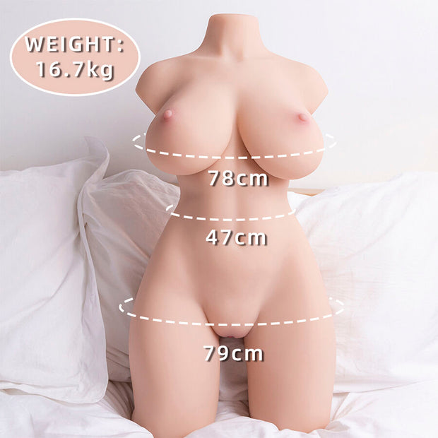XISE - ORGANISIERTER, REALISTISCHER WEIBLICHER TORSO MIT STOSSENDER 71 CM