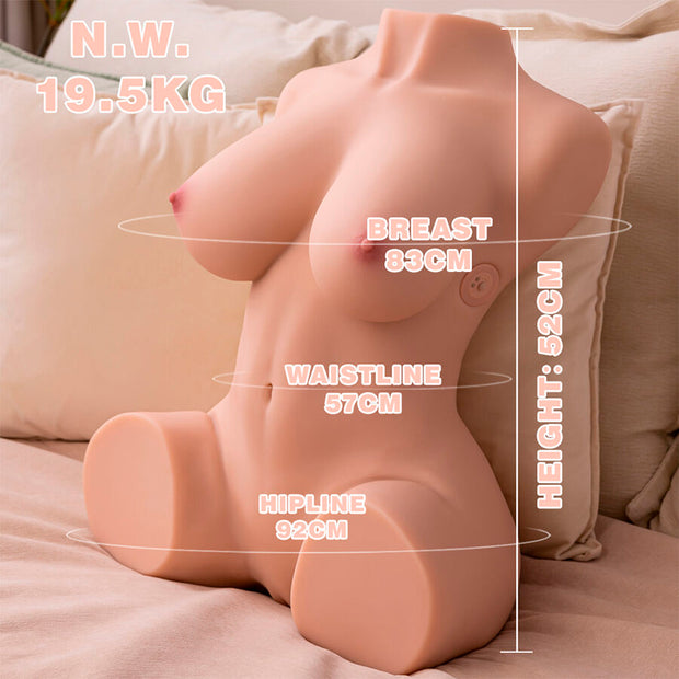 XISE - DANIA THRUSTING REALISTISCHER TORSO MIT WEIBLICHER VIBRATION 52 CM