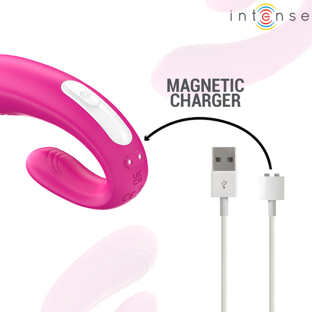 INTENSE - JANET DOPPELTER U-FÖRMIGER STIMULATOR UND VIBRATOR MIT FERNBEDIENUNG ROSA