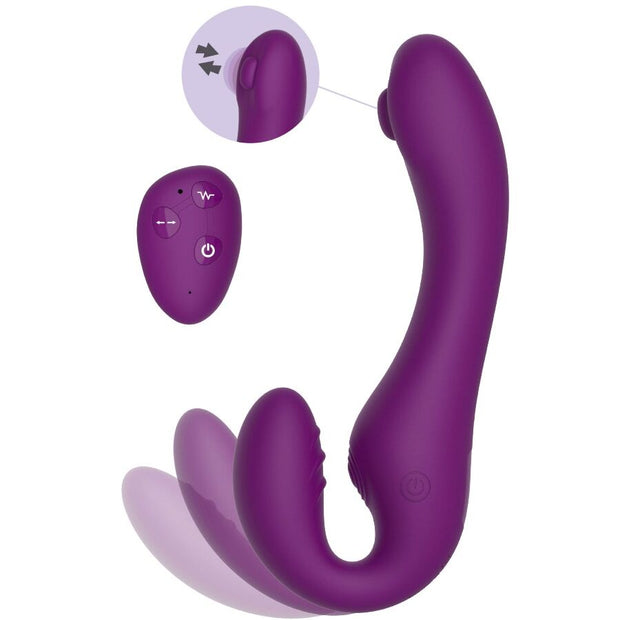 XOCOON - 2 IN 1 STRAPLESS STRAP-ON VIBRATOR MIT FERNBEDIENUNG LILA
