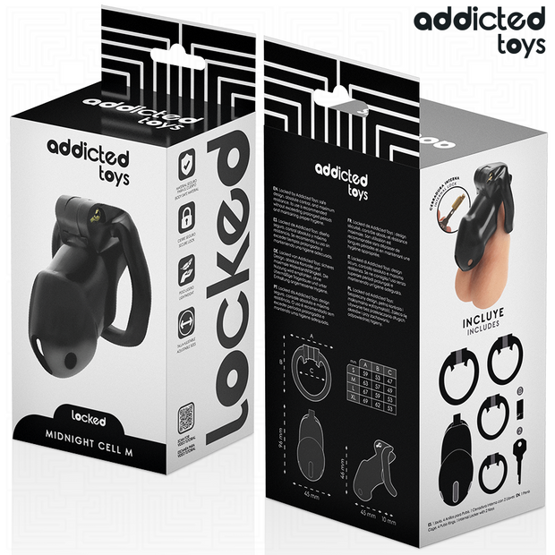 ADDICTED TOYS LOCKED - MINDNIGHT CELL PENISKÄFIG 4.2 CM GRÖSSE M