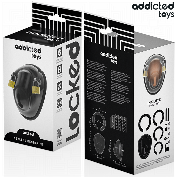 ADDICTED TOYS LOCKED - SCHLÜSSELLOSER PENISKÄFIG 11,5 CM