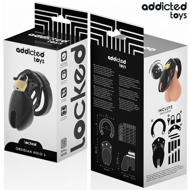 ADDICTED TOYS LOCKED - OBSIDIAN HOLD PENISKÄFIG GRÖSSE S