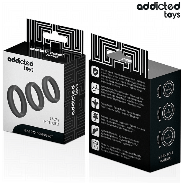 ADDICTED TOYS - SET AUS FLACHEN SILIKONRINGEN