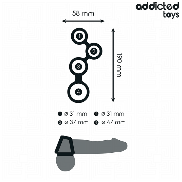 ADDICTED TOYS - PENISRING MIT TEILERN FÜR HODEN