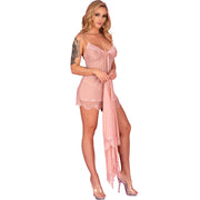 LIVCO CORSETTI FASHION - HYEONA 1710 BABYDOLL + THONG ROSE L