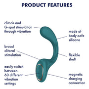 SATISFYER - G FOR FODDES 2 RABBIT VIBRATORFLASCHE GRÜN