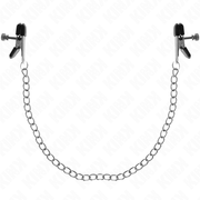 KINK - FLACHE KETTE NIPPELKLEMMEN SILBER 34 CM