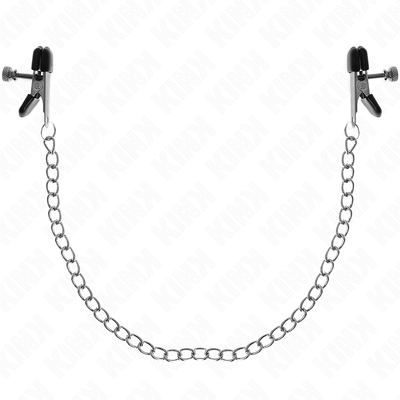 KINK - FLACHE KETTE NIPPELKLEMMEN SILBER 34 CM