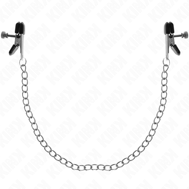KINK - FLACHE KETTE NIPPELKLEMMEN SILBER 34 CM