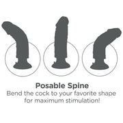 KING COCK - VIBRIERENDER SCHWANZ BRAUN 15,24 CM
