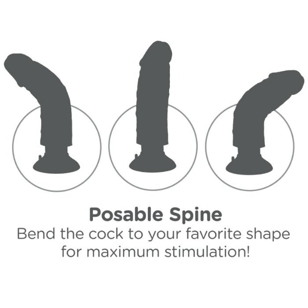 KING COCK - VIBRIERENDER SCHWANZ BRAUN 15,24 CM