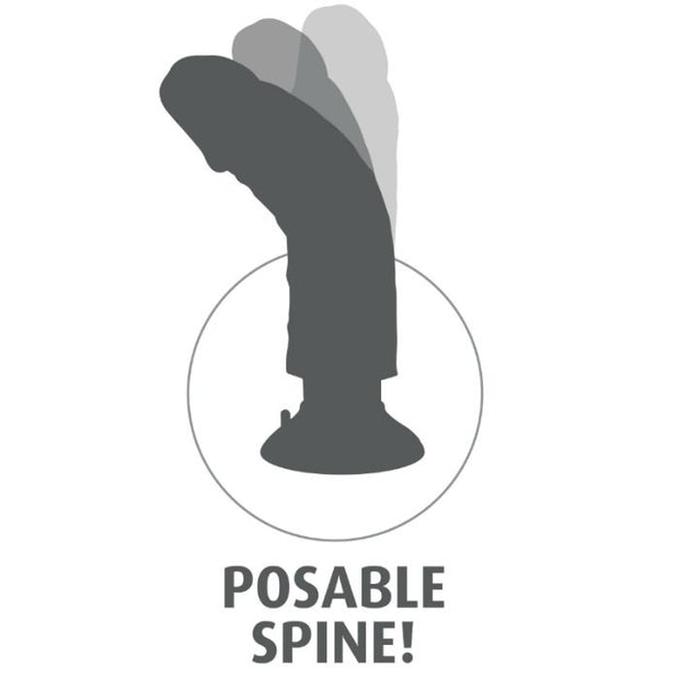 KING COCK - VIBRIERENDER SCHWANZ BRAUN 15,24 CM