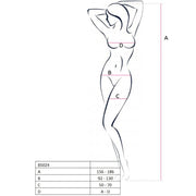 PASSION - WOMAN BS024 BODYSTOCKING SCHWARZ EINE GRÖSSE