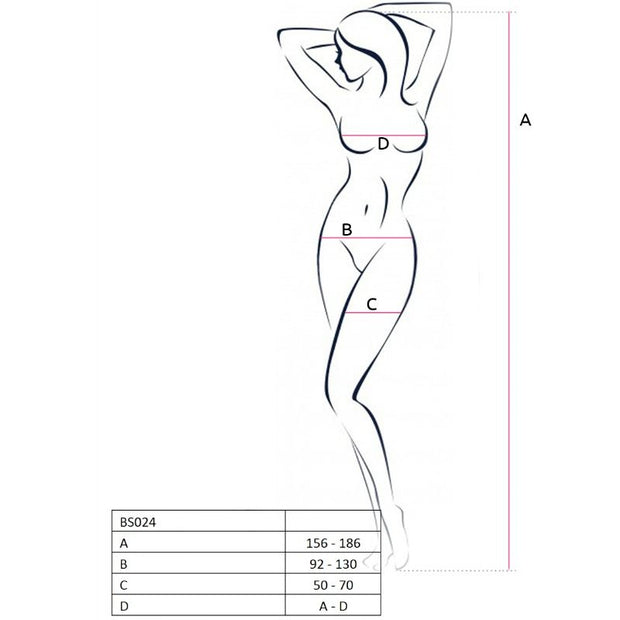 PASSION - WOMAN BS024 BODYSTOCKING SCHWARZ EINE GRÖSSE