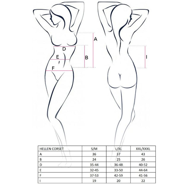 PASSION - WOMAN HELLEN SCHWARZES KORSETT GRÖSSE L/XL