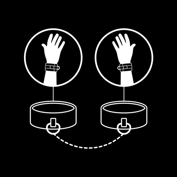FETISH SUBMISSIVE - HANDSCHELLEN AUS VEGANEM LEDER MIT NOPRENE-FUTTER
