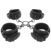 FETISH SUBMISSIVE - HAND- UND KNÖCHEL-HANDSCHELLEN-SET MIT NOPRENE-FUTTER